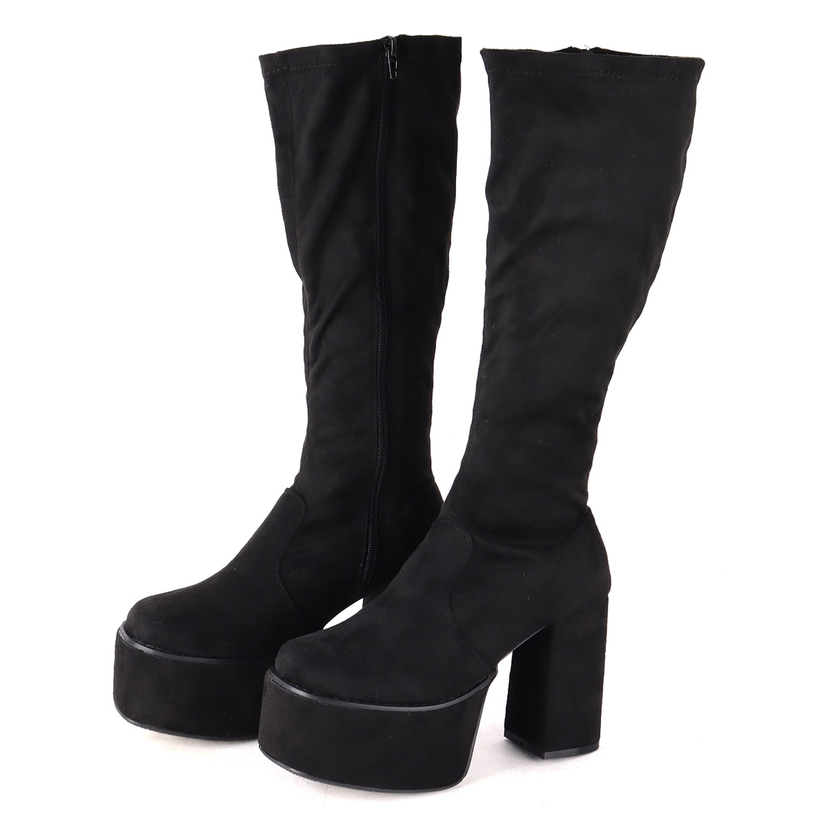 楽天市場】ロングブーツ レディース プラットフォームソール 厚底 美脚