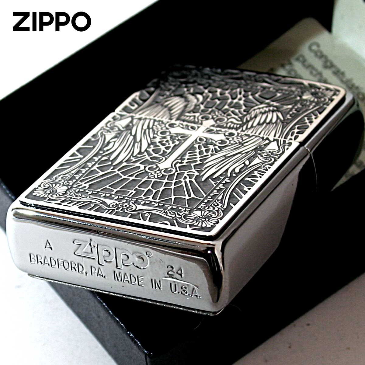 楽天市場】Zippo ジッポー クロス Cross 十字架 グレー ＃200 メタル