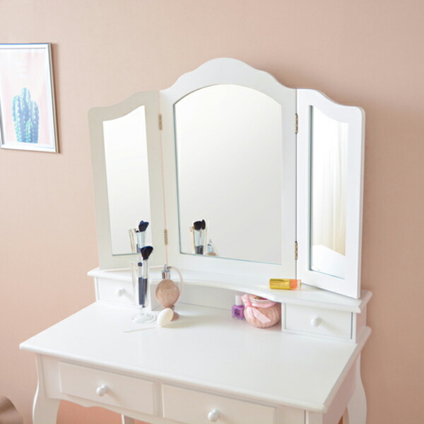 楽天市場】ドレッサー スツール セット 三面鏡 姫系 収納 引き出し