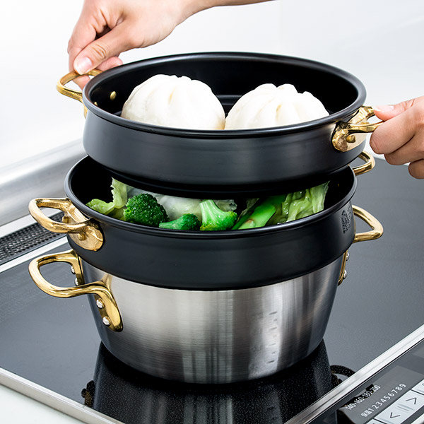 楽天市場】せいろ 24cm 蒸籠 ブラック 6点セット ステワ 蓋 両手鍋