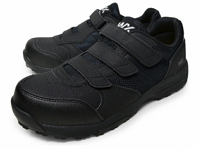 数回着用】ASICS ブラック 安全靴 ベルクロ 25cm 数回着用】ASICS