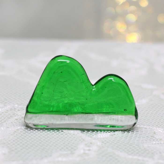 楽天市場】ガラス細工 山 山 やま mountain 緑 自然 ミニチュア ガラス