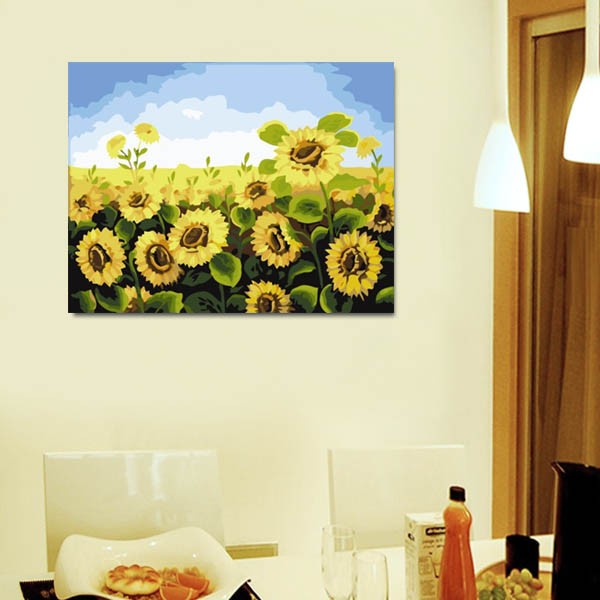 楽天市場】訳あり 数字塗り絵 油絵風 ひまわり畑 夏 大人の塗り絵