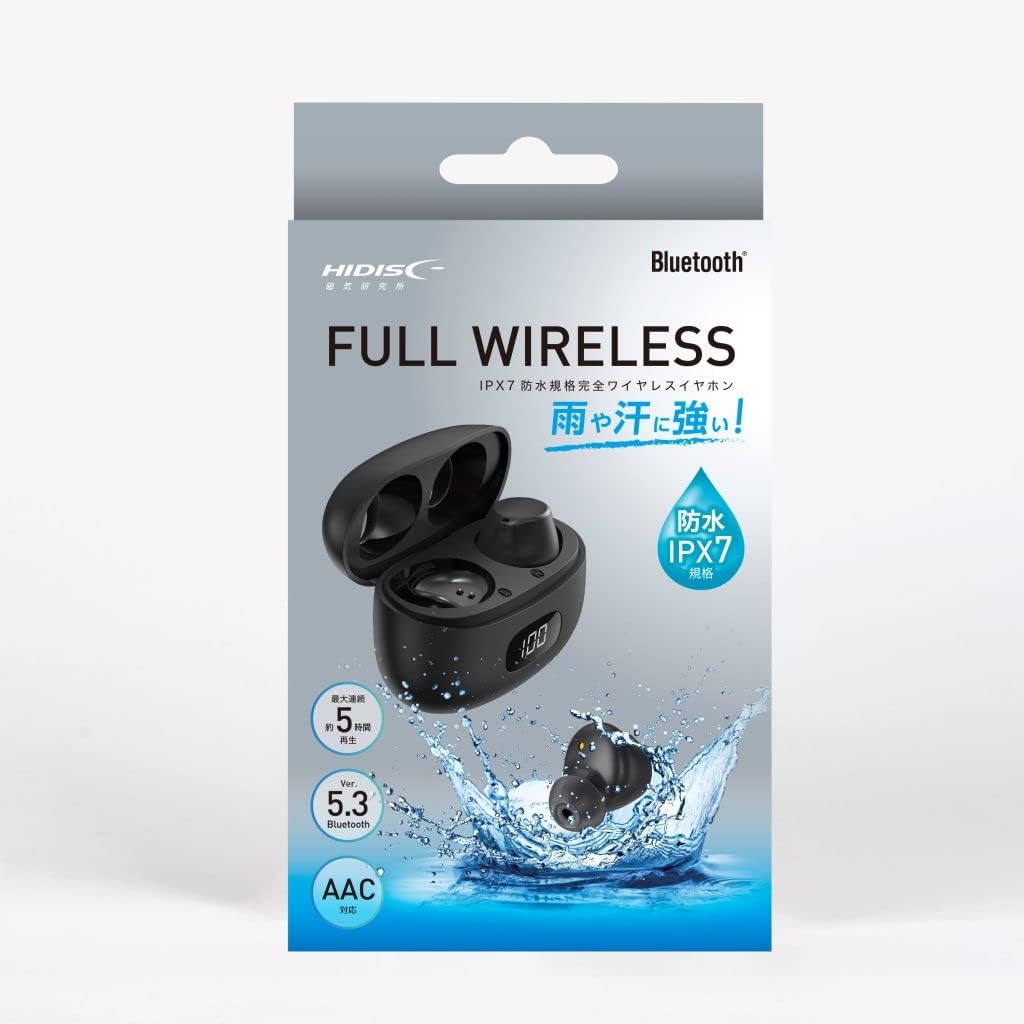 楽天市場】HIDISC IPX7防水規格完全ワイヤレスイヤホン HDBT40BK