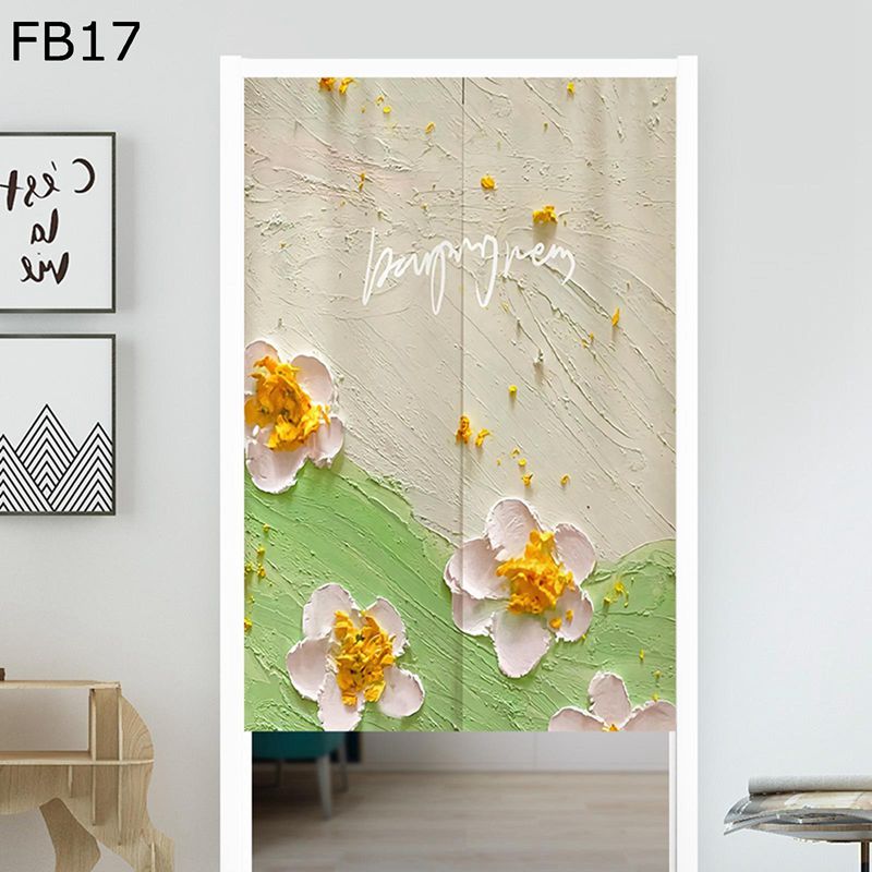 楽天市場】のれん 暖簾 両開き 絵画 月 空 花柄 風景 目隠し 突っ張り