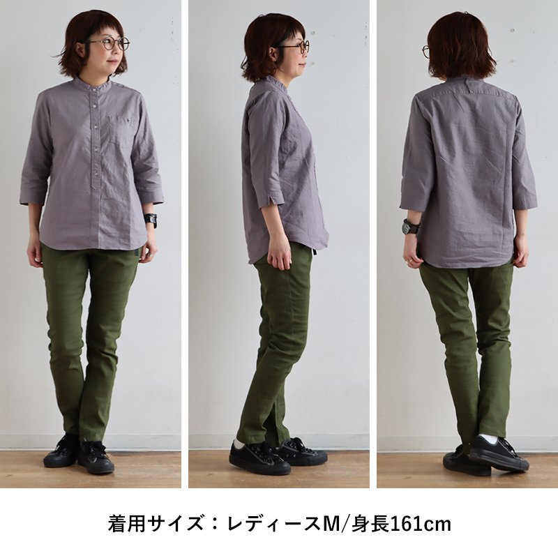 楽天市場】シャツ 七分袖 日本製 レディース バンドカラー しっかり