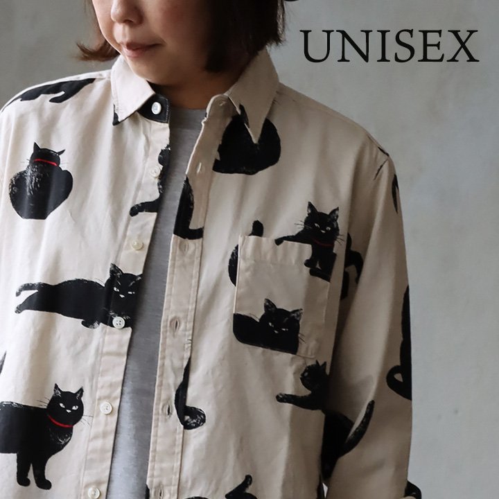 楽天市場】シャツ 長袖 メンズ レディース 黒猫 ねこ 猫 ネコ 動物