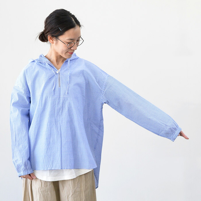 楽天市場】prit プリット エアリーコットン フードプルオーバーシャツ