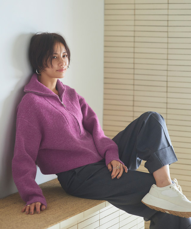 楽天市場】[RASW]ハーフジップクロップドニット ☆ RASW ニット ハーフ