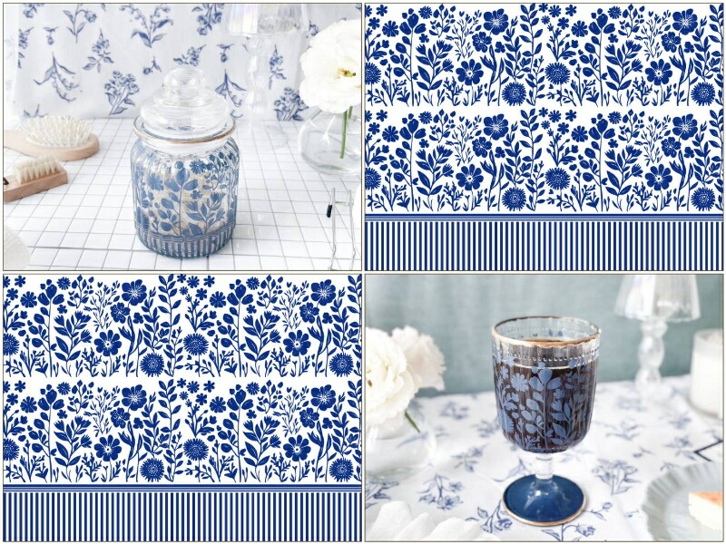 楽天市場】ポーセラーツ 転写紙【セット割】ブルーボタニカル転写紙