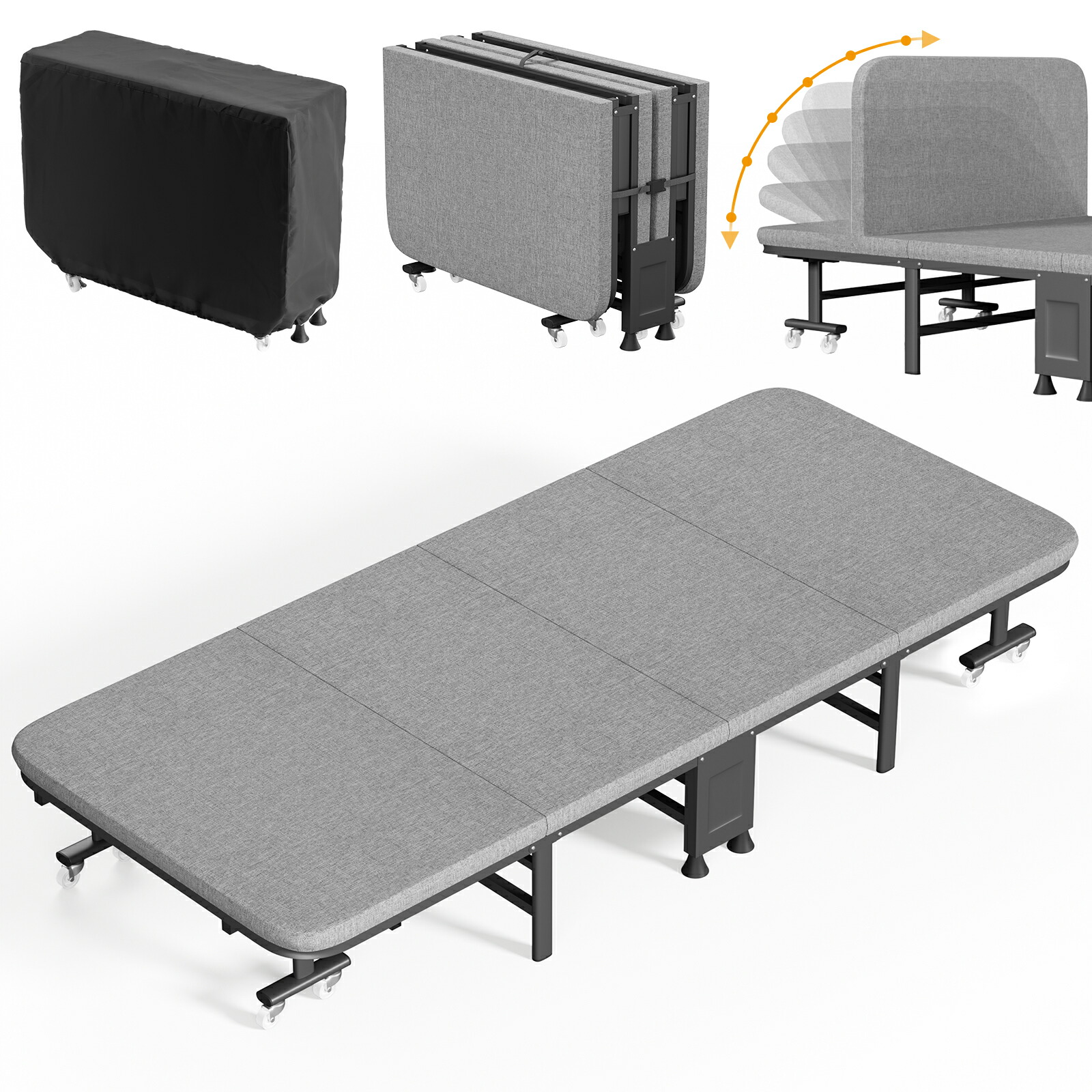 おりたたみベッド コンパクト 折りたたみ ベッド シングル 長180幅80高