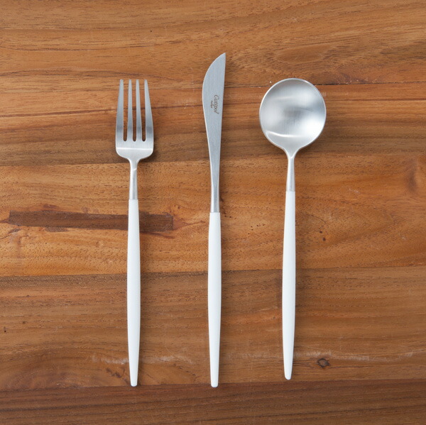 楽天市場】□クチポール ゴア・ホワイト シルバー デザートセット 3PCS