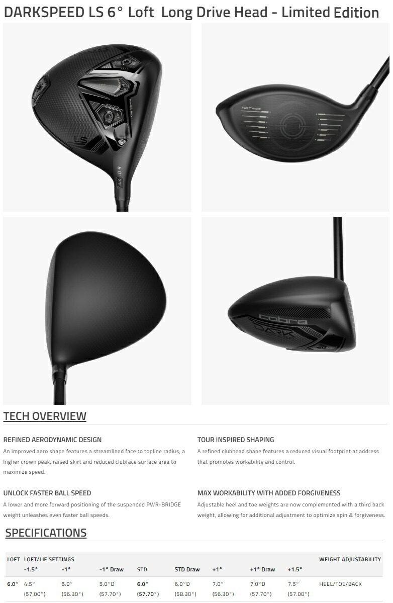 楽天市場】即納可！ドラコンヘッド！【ロフト 6.0°】Cobra Golf