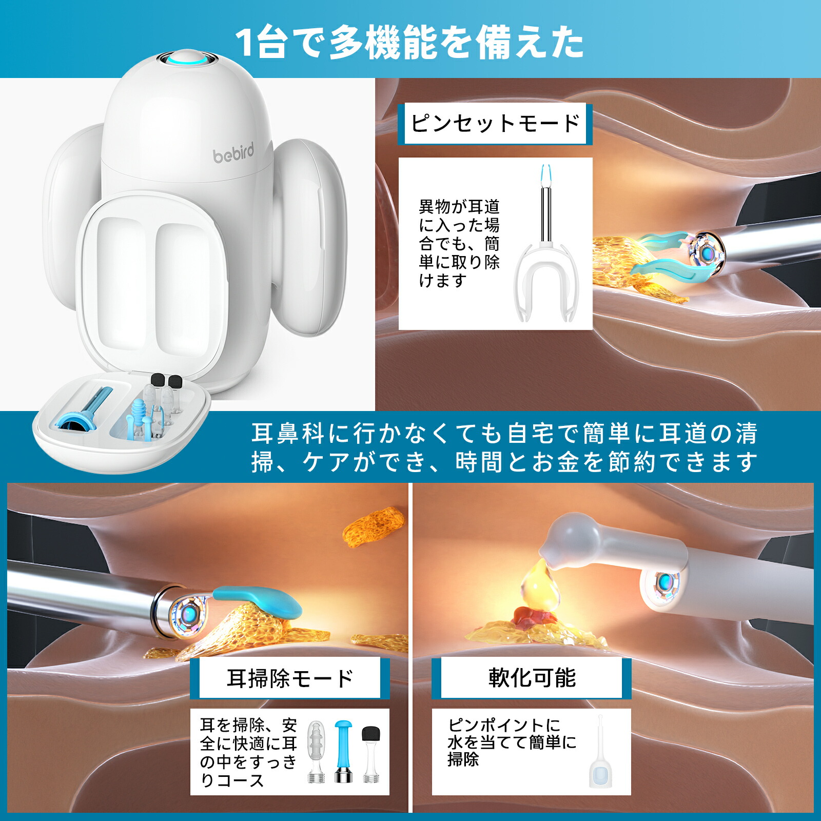 楽天市場】【ピンセット、給液、UV除菌を一台多役】BEBIRDカメラ付き