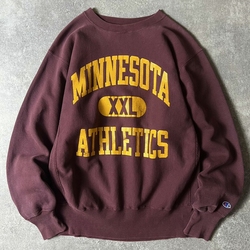 楽天市場】90s USA製 Champion 3段 カレッジ プリント リバース