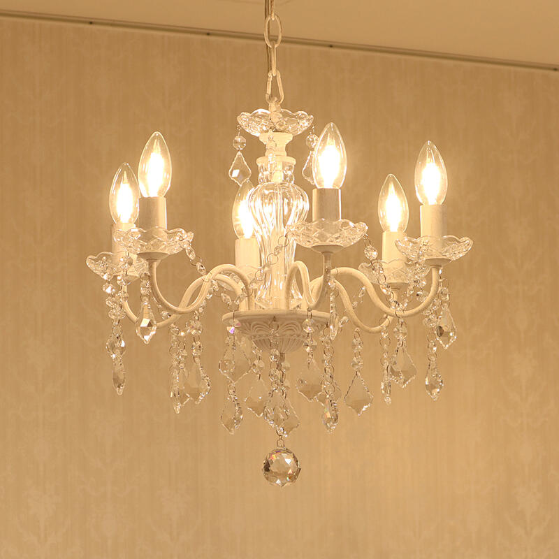 楽天市場】6灯シャンデリア アンティークホワイトシャンデリア ライト