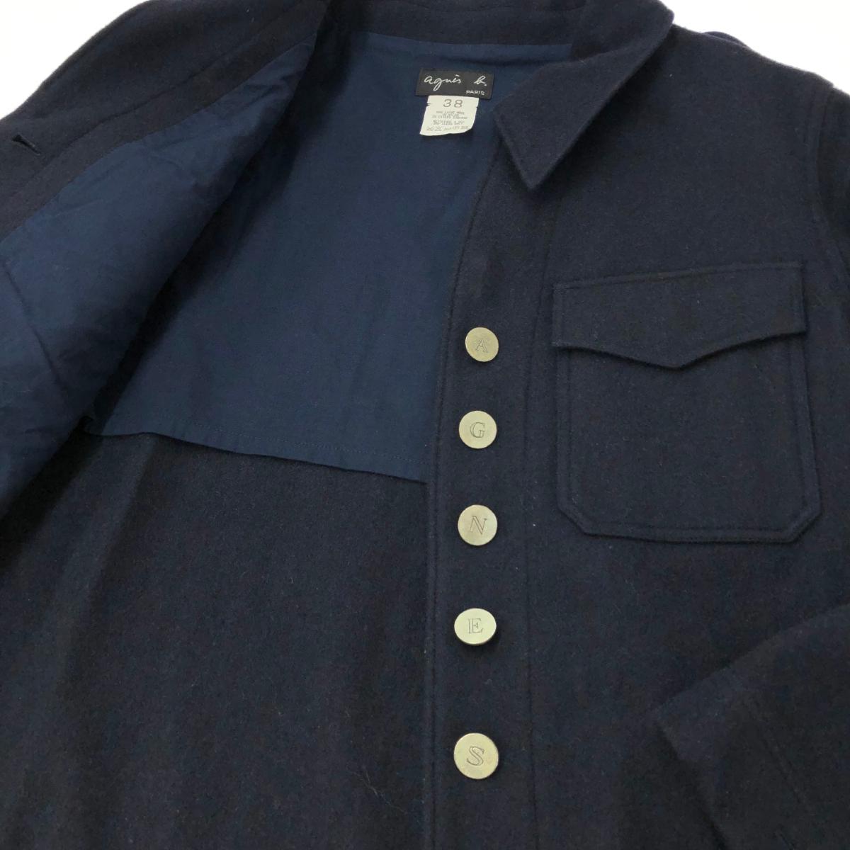 楽天市場】agnes b. アニエスベー ショートコート サイズ:38 ネイビー
