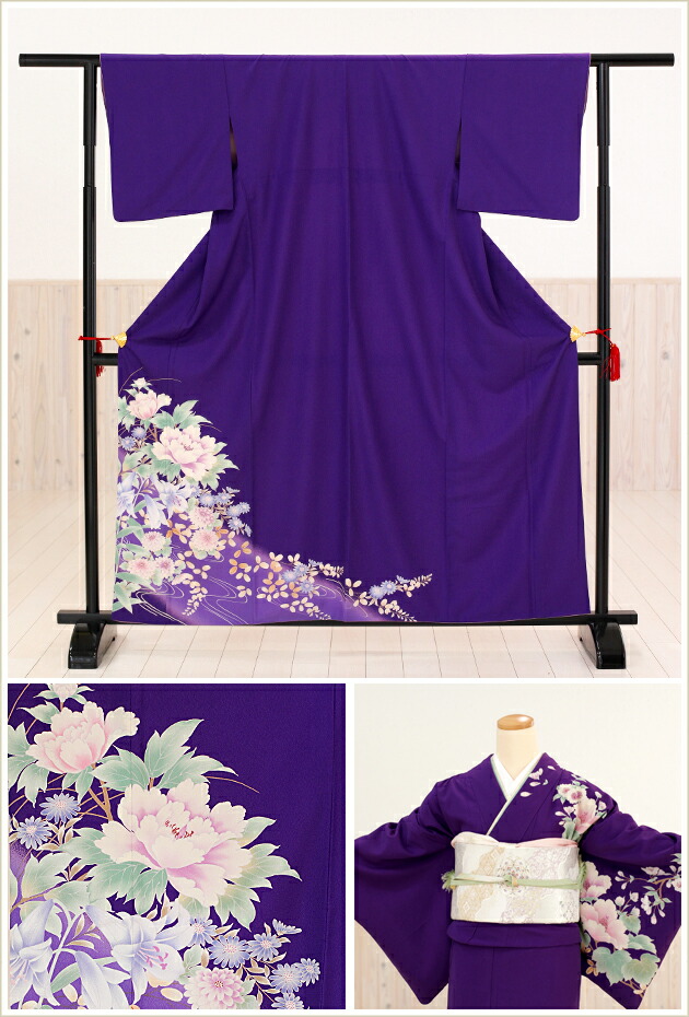 楽天市場】ジャパンスタイル【訪問着レンタル】紫 hw1185【フルセット