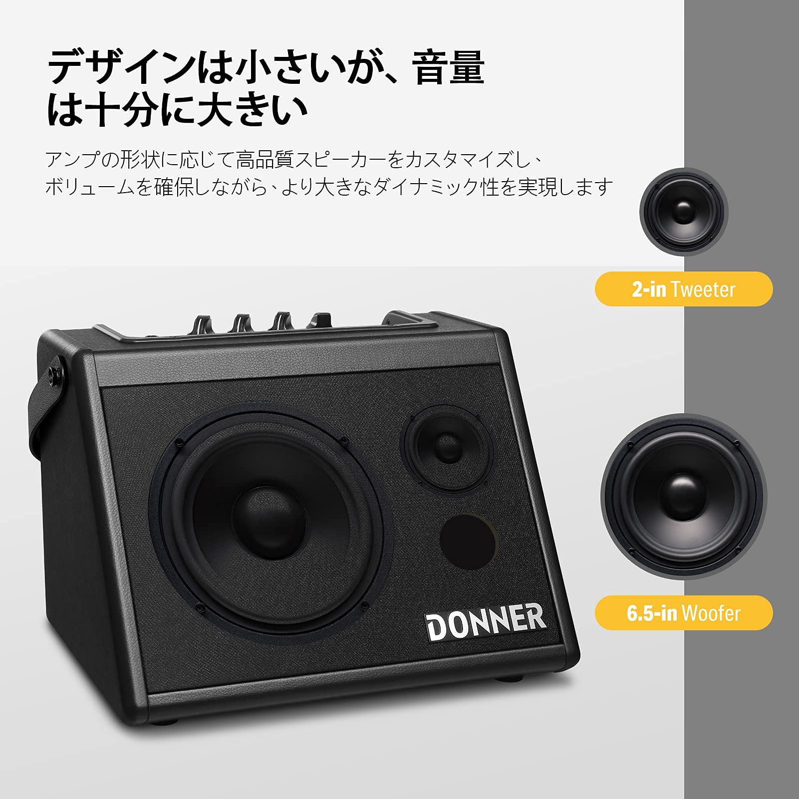 楽天市場】Donner アンプ 電子ドラム キーボード用 20W 外部