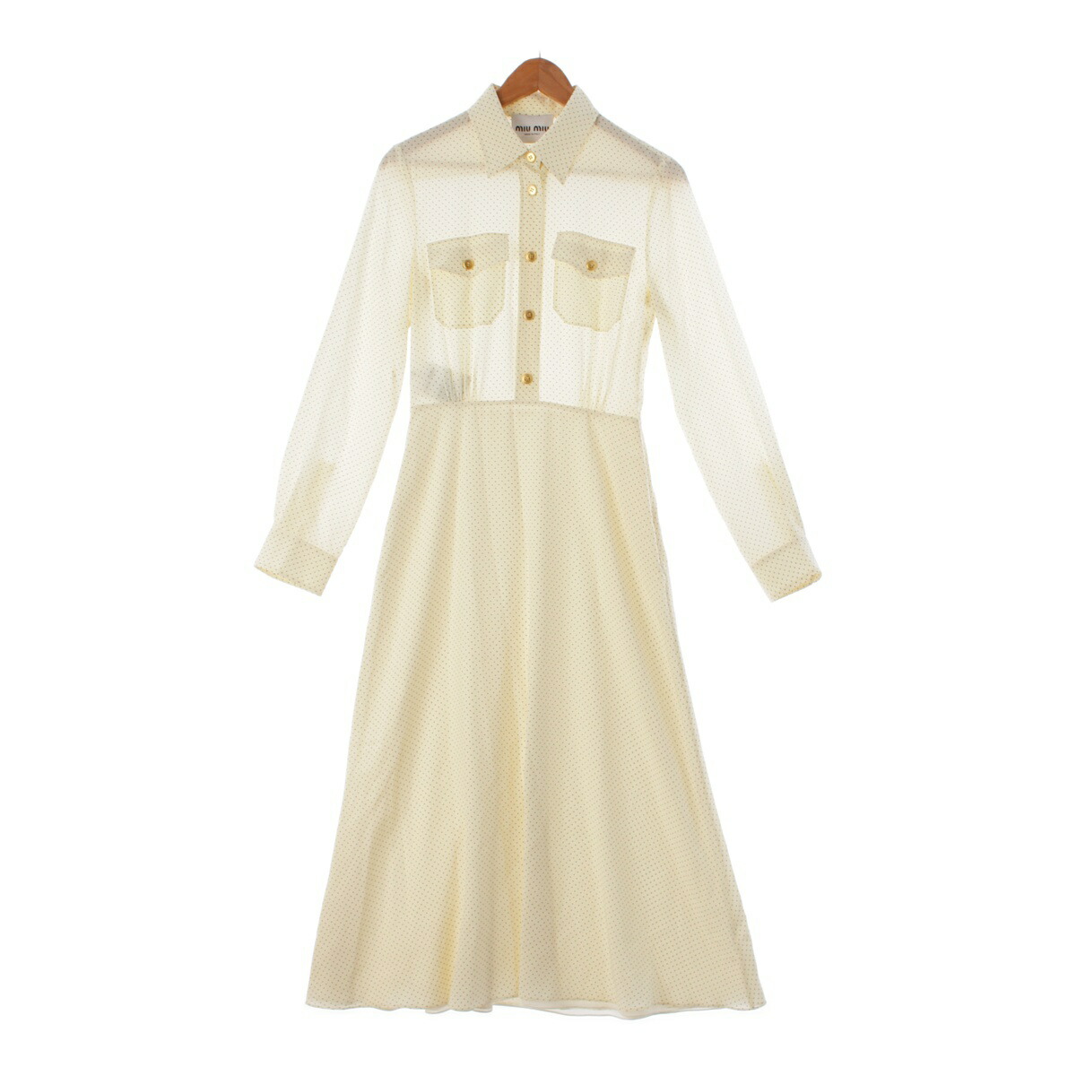 楽天市場】ミュウミュウ MIUMIU 23SS シルク ドット クレープ デ シン