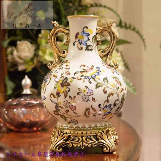 楽天市場】A000413ヨーロッパ式花瓶 部屋飾り 応接間 高級花瓶 置き物