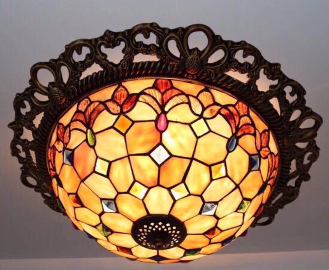 楽天市場】A042603ステンドグラス．ペンダントライト豪華天井照明