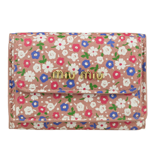 楽天市場】ミュウミュウ MIUMIU 三つ折り財布 花柄 アウトレット品