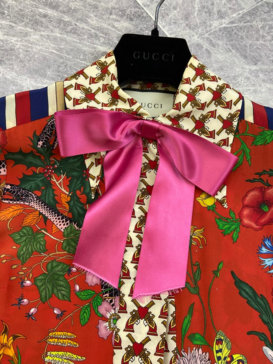 楽天市場】18AW GUCCI （グッチ） フラワー柄 シルク シャツ