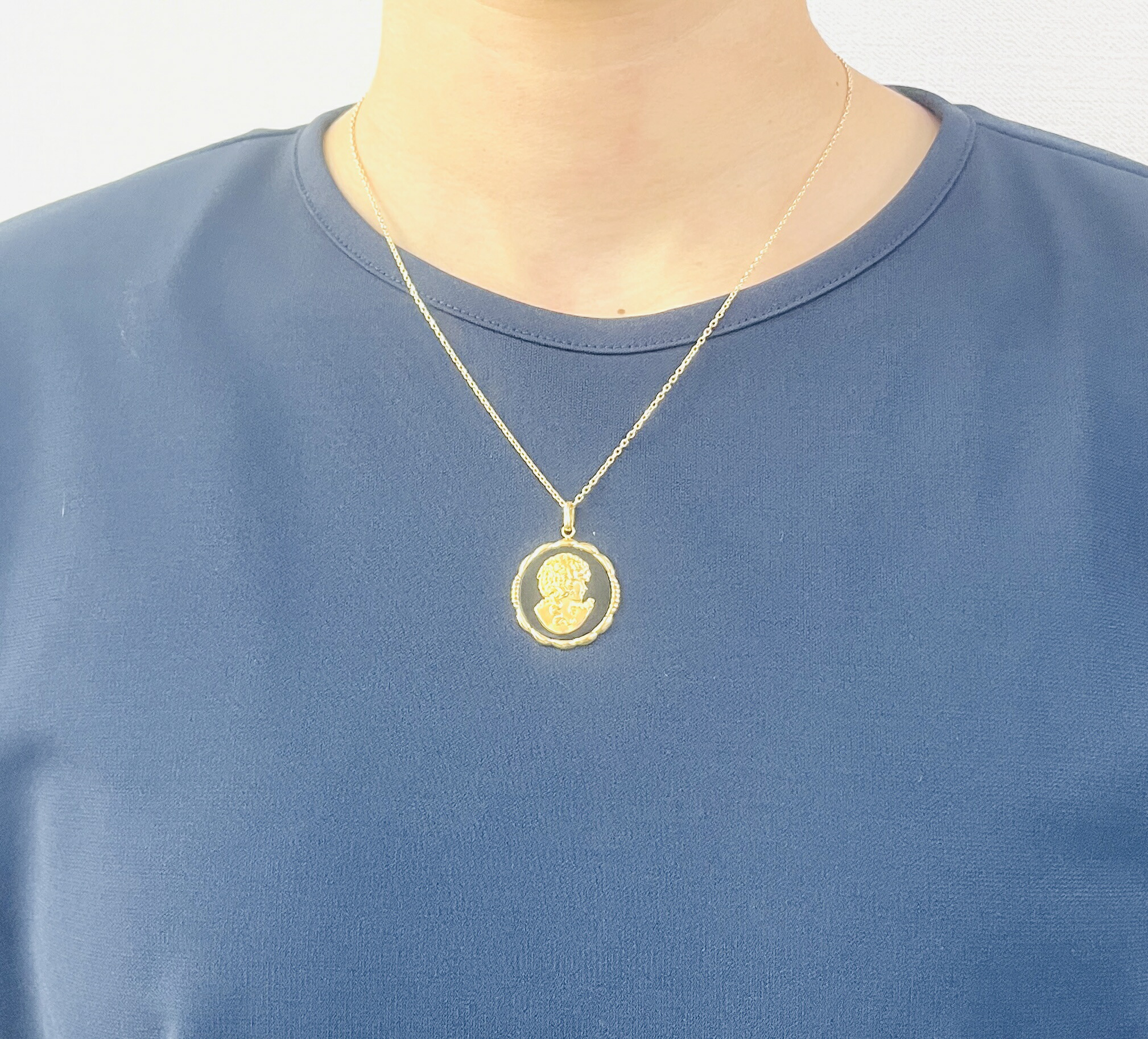 楽天市場】18金 オニキス ペンダントトップ K18 YG ペンダントヘッド