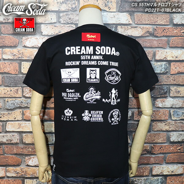 楽天市場】CREAM SODAクリームソーダCS 55THマルチロゴTシャツPD22T
