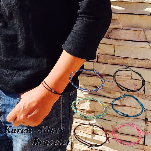 楽天市場】カレンシルバー ブレスレット メンズ ワックスコード 2連