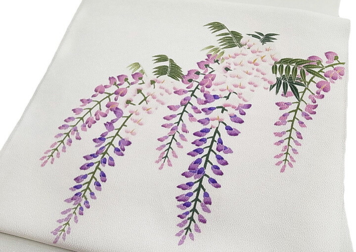 楽天市場】名古屋帯 十日町友禅 秀美 未仕立て 反物 藤の花 九寸名古屋