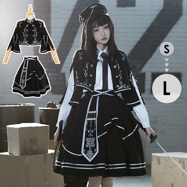 楽天市場】ミニロリ 軍服ロリータ ゴスロリ フルセット ゴシック
