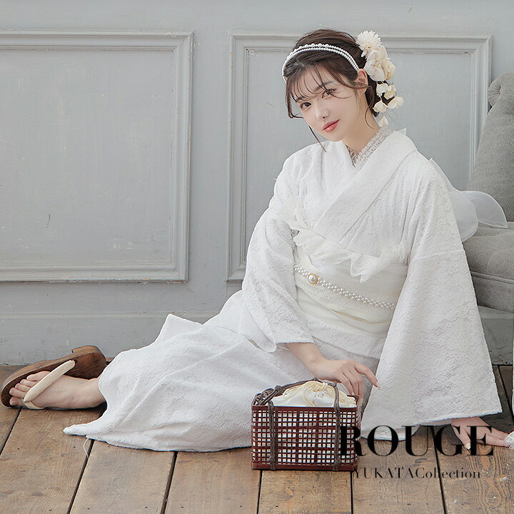 楽天市場】送料無料 【あす楽】【浴衣3点セット】白レース浴衣