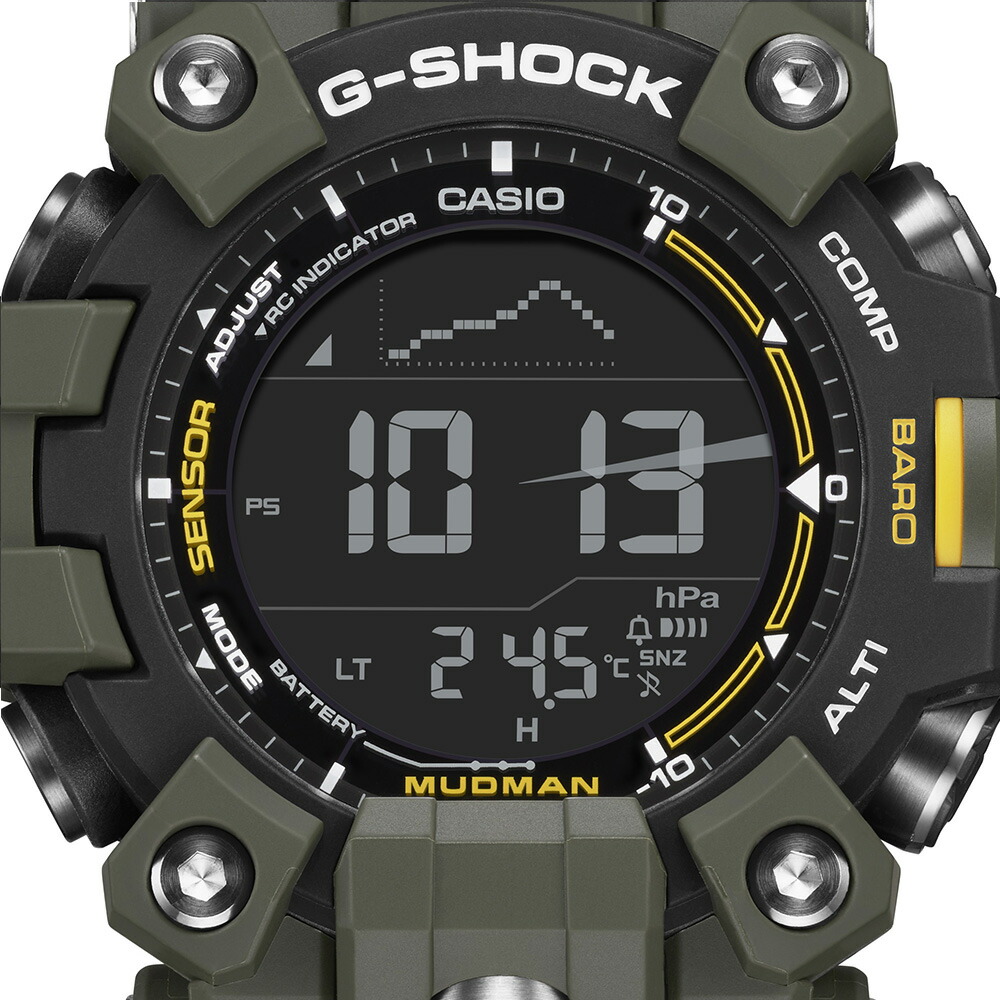 楽天市場】CASIO G-SHOCKMASTER OF G MUDMANGW-9500-3JF OLIVE/YELLOW