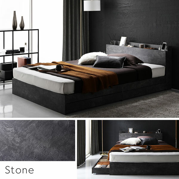 楽天市場】ベッド ダブル ベッドフレームのみ 黒 ブラック 収納 収納