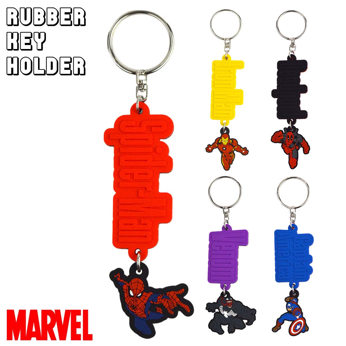 楽天市場】MARVEL マーベル ラバーキーホルダー スパイダーマン