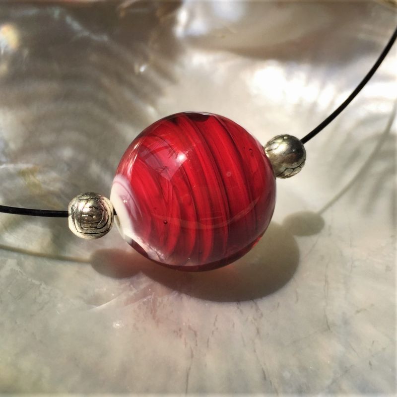 楽天市場】とんぼ玉 ネックレス ペンダント 国産 ガラス 工芸品 レッド
