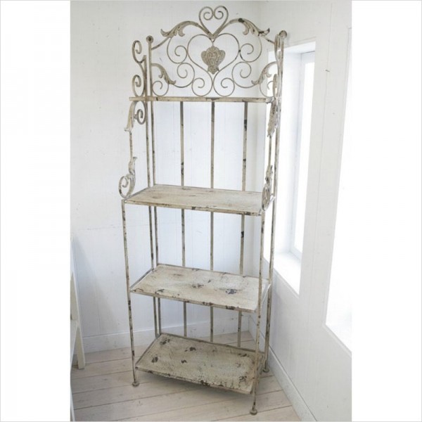 楽天市場】アイアン 4段シェルフ アイアンラック ホワイト ブランシェ