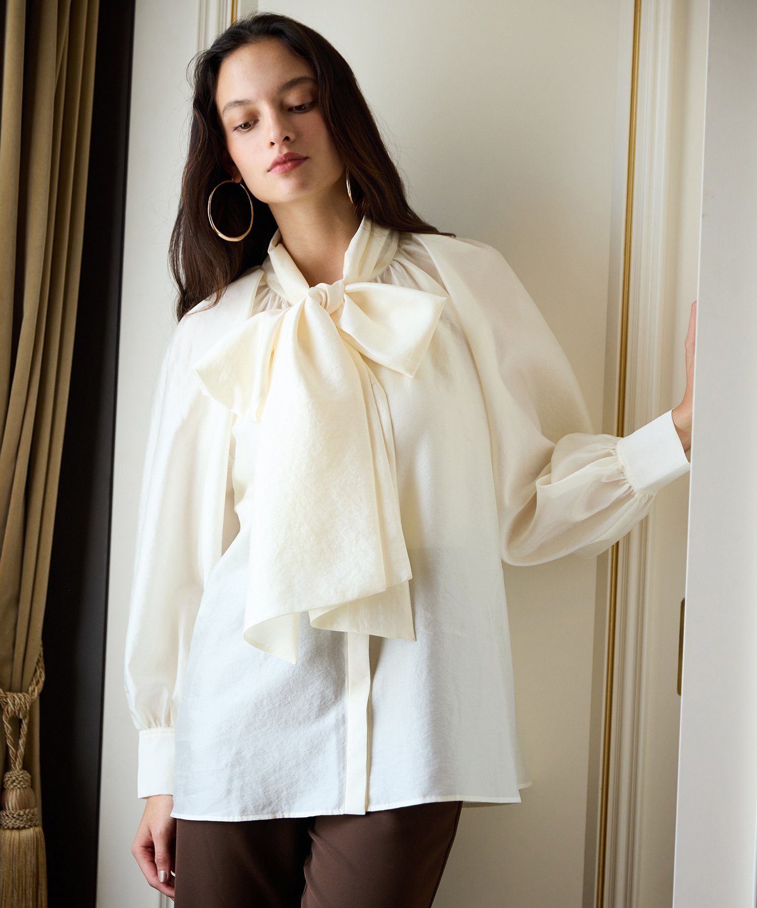 EIMY ISTOIRE｜シアーボウタイブラウス | Rakuten Fashion(楽天