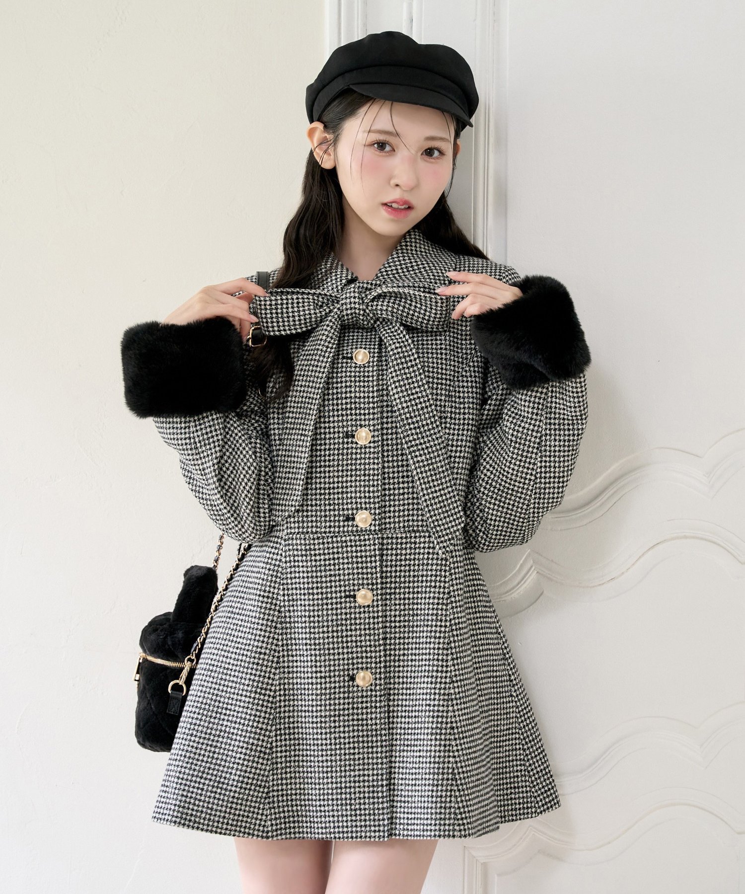 one after another NICE CLAUP｜リボンミドルコート/SMサイズあり