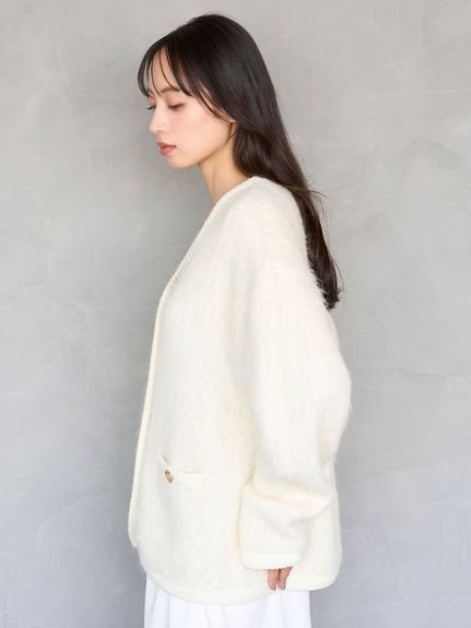 SNIDEL｜ファーライクミドルニットジャケット | Rakuten Fashion(楽天