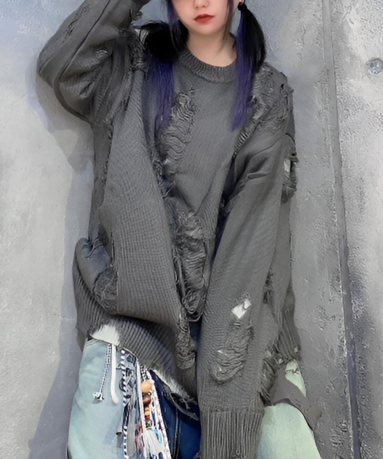 Never mind the XU / Chikashitsu+｜【XU】design damage knit 3