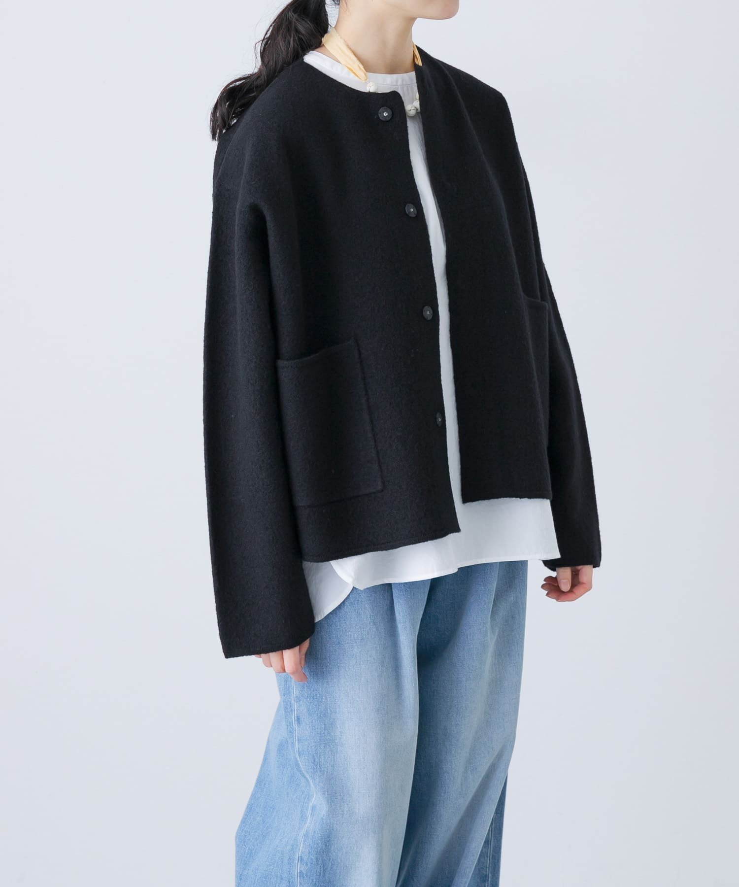 かぐれ｜圧縮ウールショートジャケット | Rakuten Fashion(楽天