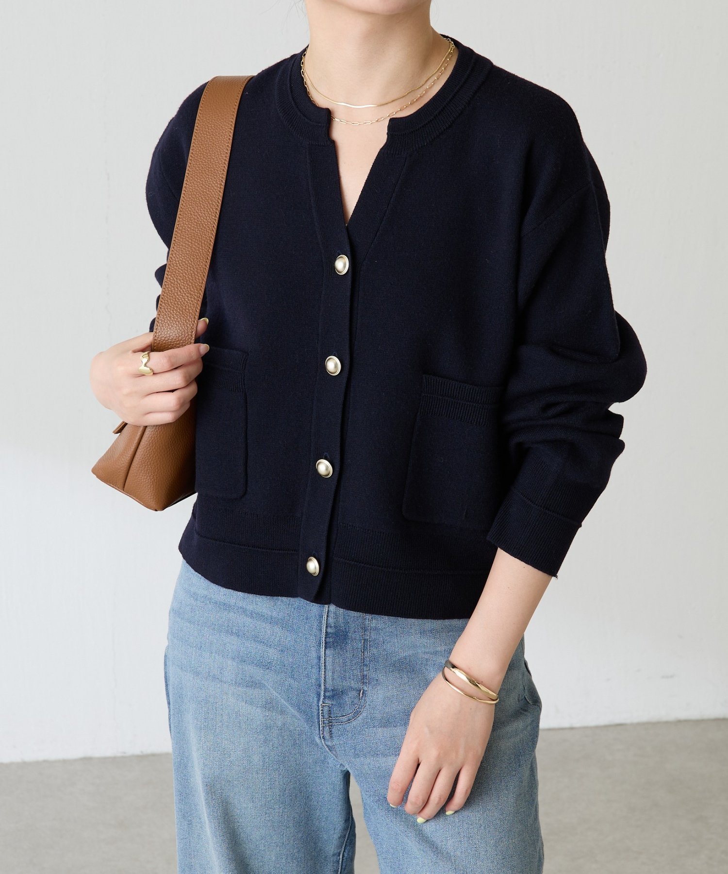 COLLAGE GALLARDAGALANTE｜スキッパースウェットライクカーディガン