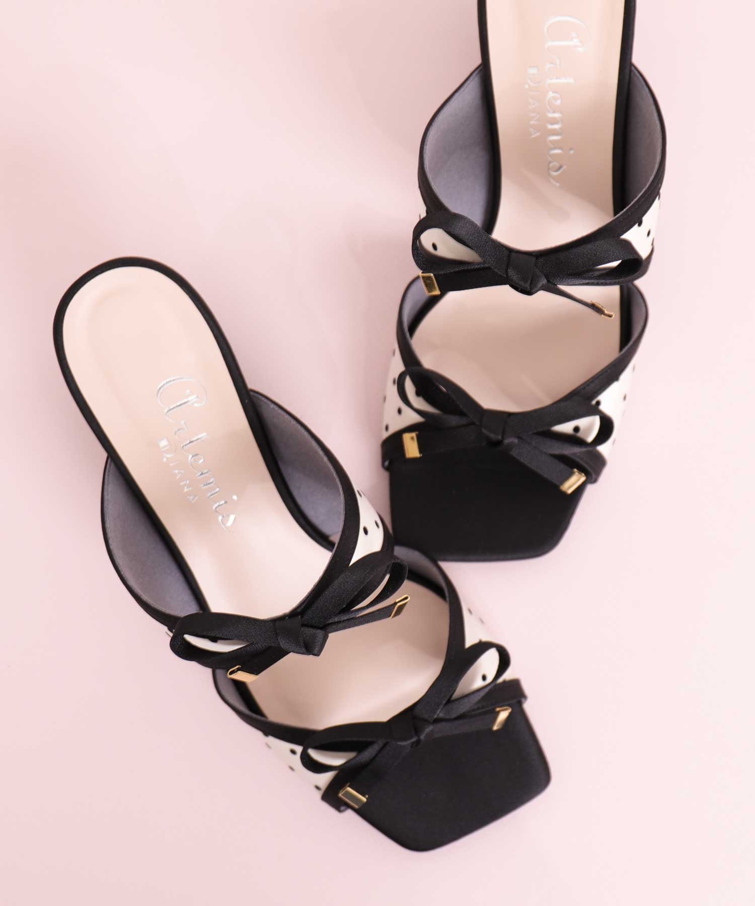 artemis by DIANA｜ドット柄ダブルリボンミュールサンダル | Rakuten