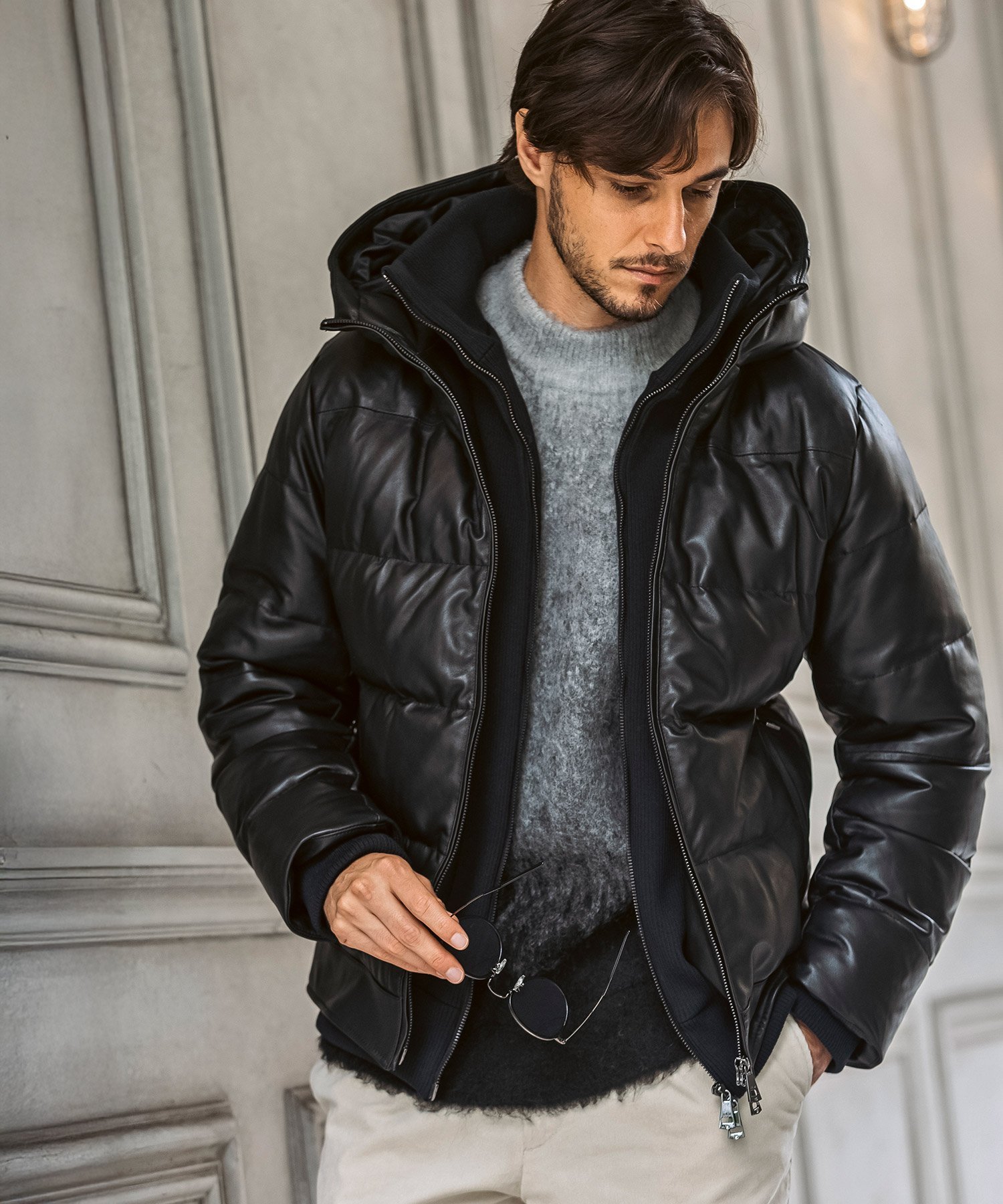 SHIFFON｜AKM Contemporary シープレザーレイヤードダウンジャケット