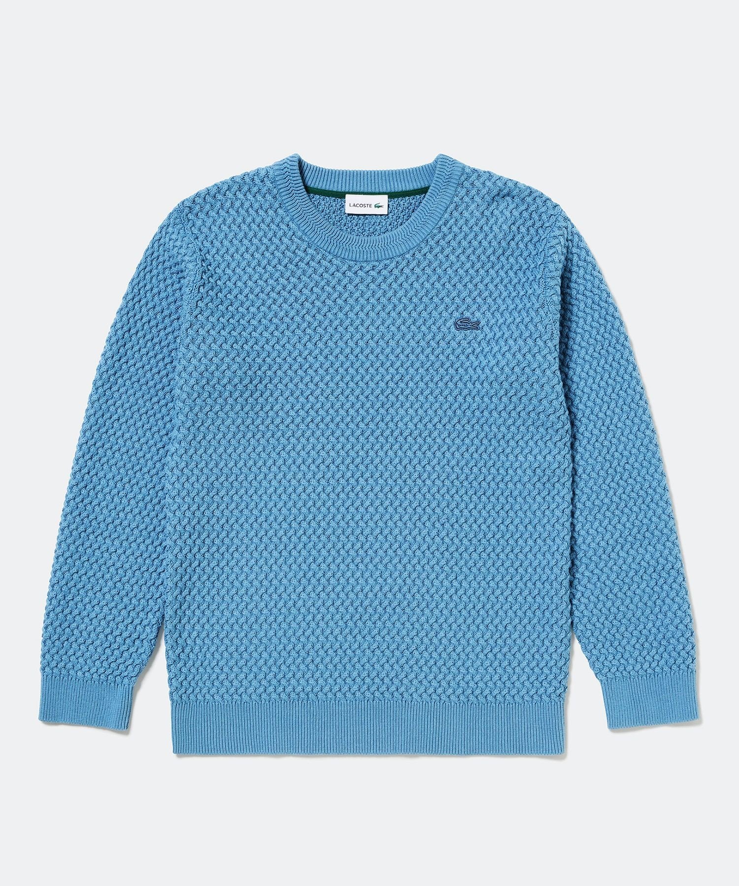LACOSTE｜ローゲージ バスケット編み ニットクルーネックセーター