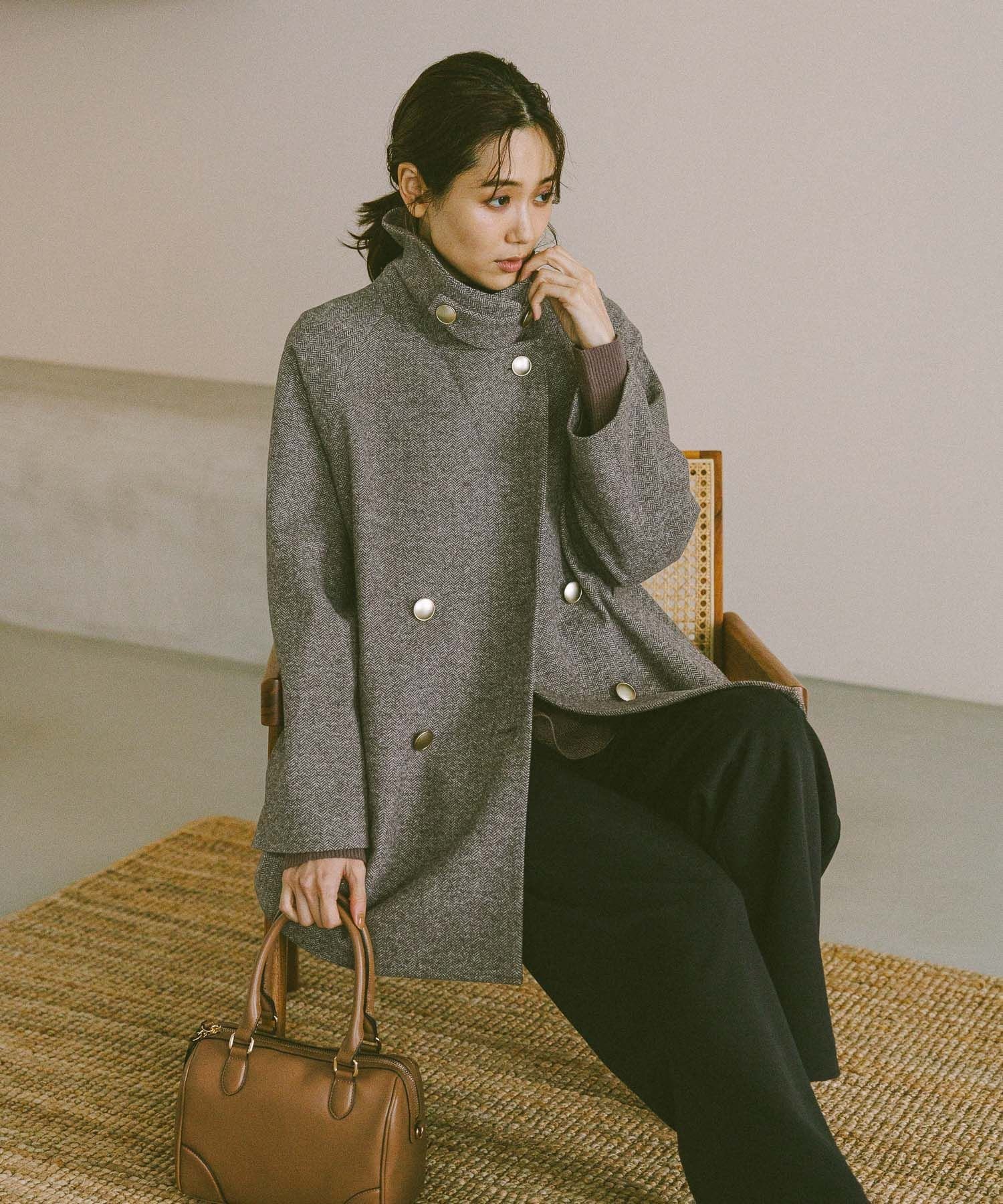 GLOBAL WORK｜軽やかストレッチ襟2WAYミドルコート/499658 | Rakuten