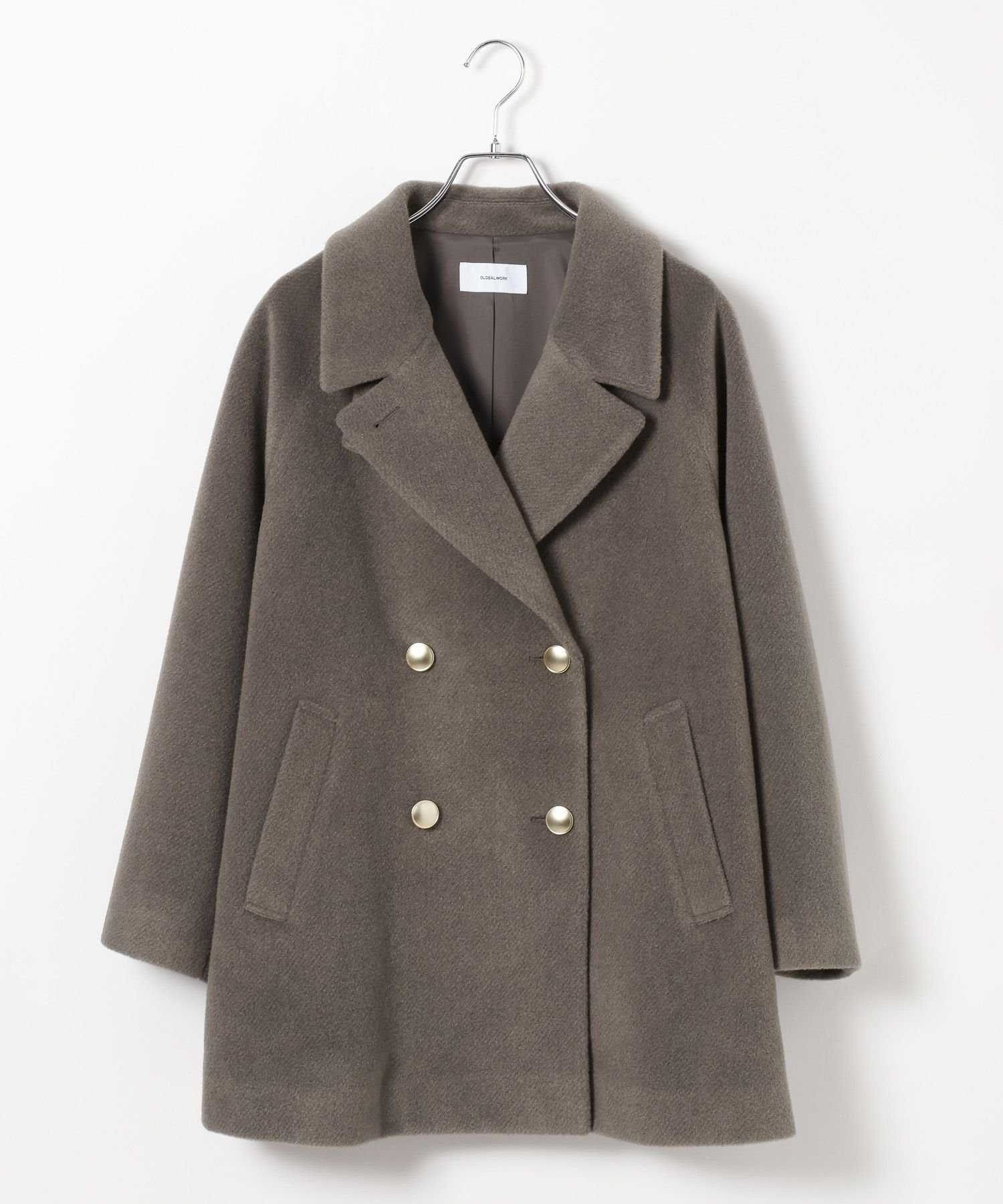 GLOBAL WORK｜軽やかストレッチ襟2WAYミドルコート/499658 | Rakuten